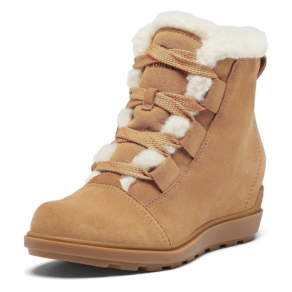 Sorel Evie II Cozy Boot Waterproof Faux Fur Lined Wedge Lace Up Women's US 12